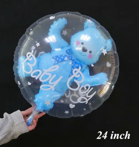 Blue Teddy in a balloon