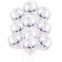 Silver confetti balloons - 10 pack