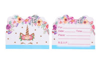 Blue Sleepy Unicorn invites (10 pcs)