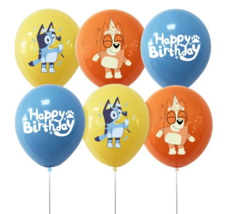 12 pcs Blue Heeler Balloons (Set A)