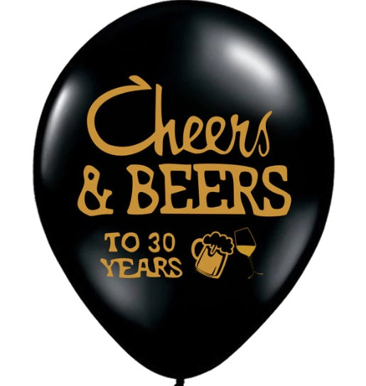 Cheers for 30 Years latex balloons (10 pack)