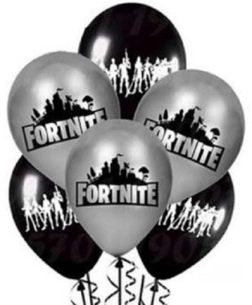 Battle Royale balloons - 10 pcs - black and silver