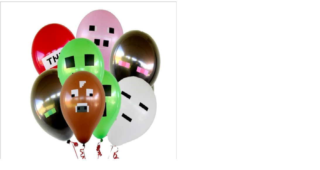 Block Craft balloons - 10 pack - latex – Perfectpartiesnz