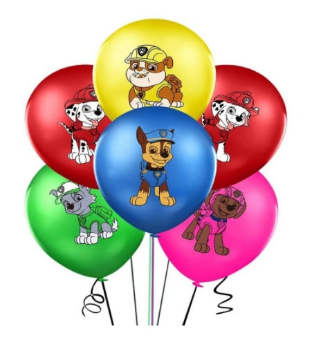 10 pcs Puppy Patrol latex balloons