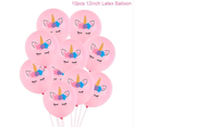 Unicorn balloons - 10 pack - latex - Style A