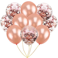 Rose Gold confetti balloons - 10 pcs