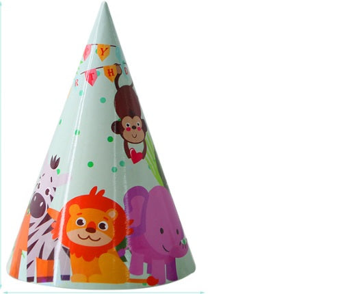 Jungle party hats - 12 pieces