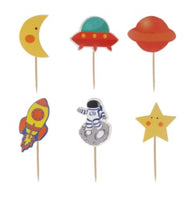 12 pcs Outer Space cupcake toppers