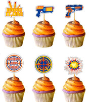 12 pcs Dart Wars cupcake toppers
