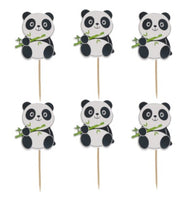 12 pcs Panda cupcake toppers