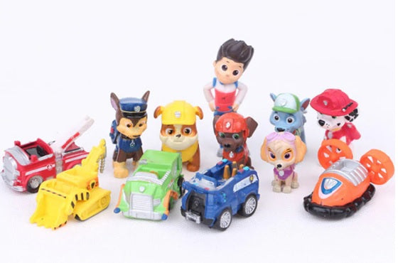 12 pcs Puppy Patrol figurines/Cake Toppers - Set A