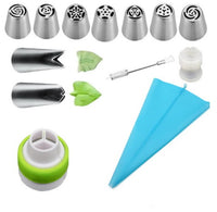 13 pcs russian piping tips, leaf tips and accessories
