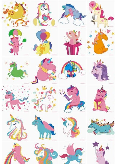 Unicorn temporary tattoos (20 pcs)