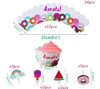Donut cupcake toppers and wrappers