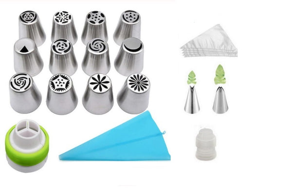 27 pcs Russian nozzle piping set with leaf tips