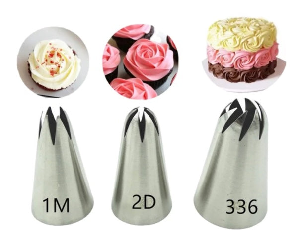 3 pcs flower piping tips