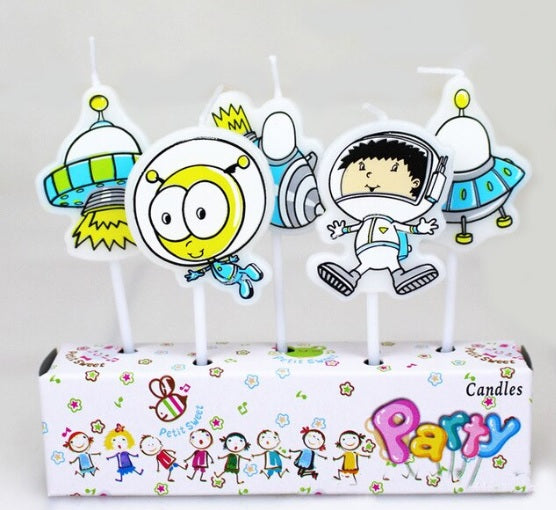 Outer Space birthday candles - 5 piece