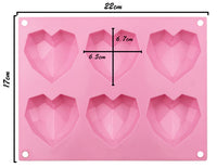6 cavity diamond heart silicon tin  -  STC0014