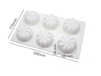 6 hole cavity flat 'pumpkin' silicon tin  -  STC0013