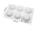 6 hole cavity flat 'pumpkin' silicon tin  -  STC0013