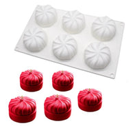 6 hole cavity flat 'pumpkin' silicon tin  -  STC0013