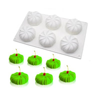 6 hole cavity flat 'pumpkin' silicon tin  -  STC0013