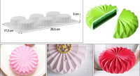 6 hole flat fluted silicon cake tin  -  STC0015