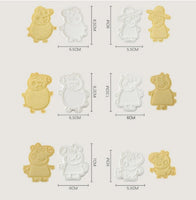 6 pcs Pinky Pig cookie cutters