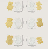 6 pcs Pinky Pig cookie cutters