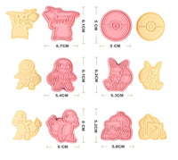6 pcs Pocket Monsters cookie cutters
