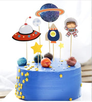 7 pcs Space themed cake topper