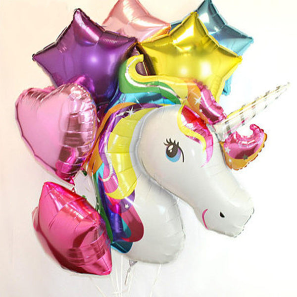 Unicorn balloons - 7 piece - foil
