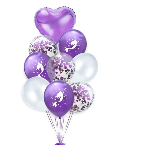 Mermaid balloons - 9 pack - foil and latex