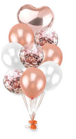 9 pcs rose gold confetti balloons