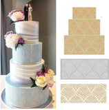 Cake stencil in a splayed palm pattern