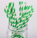 Paper straws - green - 25 pcs