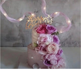 LED purple ribbon cake topper