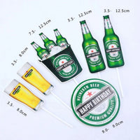 6 pcs Beer Bottles cake topper