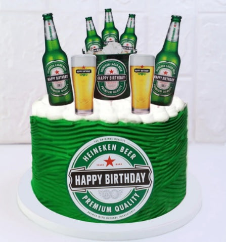 6 pcs Beer Bottles cake topper