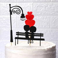 5 pcs Silhouette cake topper