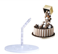 Cake support for gravity defying cakes