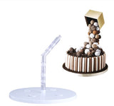 Cake support for gravity defying cakes