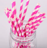 Paper straws - pink - 25 pcs