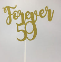 "Forever 59" cake plaque