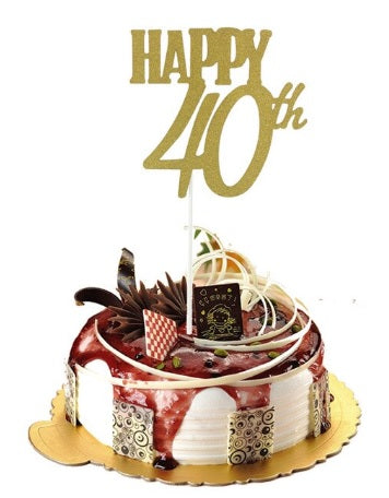 Happy 40th cake plaque/topper