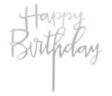 Italic "Happy Birthday" cake topper/plaque