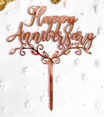 "Happy Anniversary" cake plaque/topper