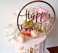 Circular "Happy Birthday" cake plaque