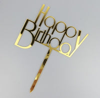 Art Deco style "Happy Birthday" cake topper/plaque