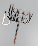 Art Deco style "Happy Birthday" cake topper/plaque